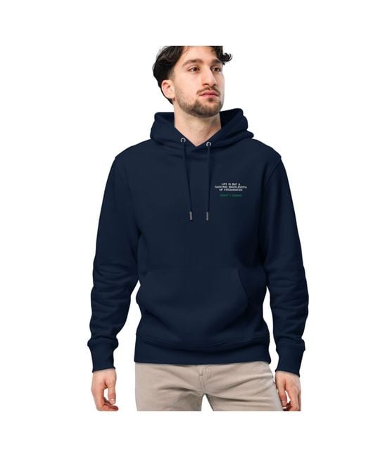 Anchor and Crew Blue Balance Le Dance Disco! Organic Cotton Embroidered Heavyweight Hoodie for men