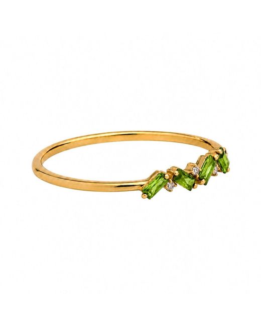 Belinda Jewelz Metallic Peridot Full Baguette Birthstone Ring