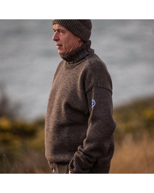Arthur Beale Brown Neutrals Oiled Wool Beerenberg Pullover for men