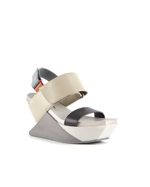 United Nude Gray Delta Wedge Sandal