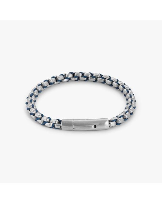 Tateossian Blue Thompson Box Chain Bracelet for men