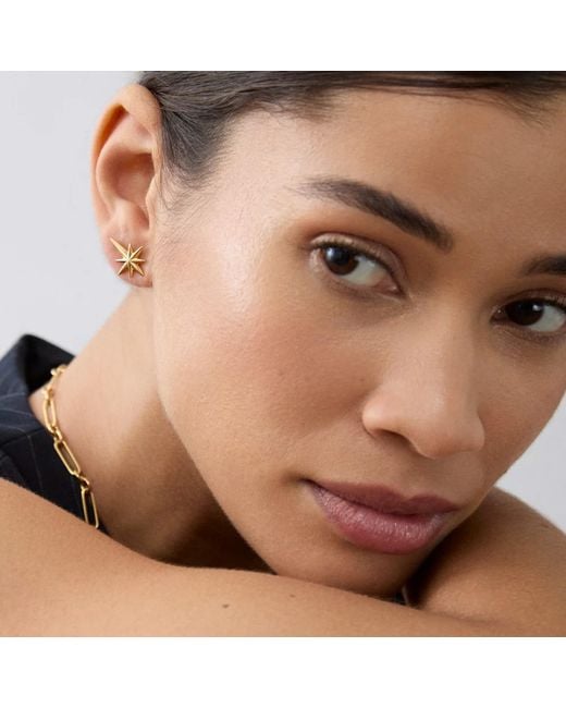 Dinny Hall Metallic North Star Stud Earrings