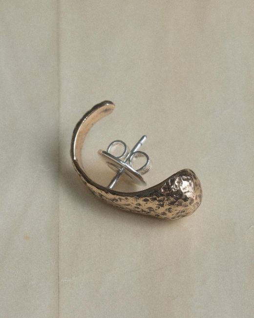 GYUNIA White Orb Single Stud Bronze