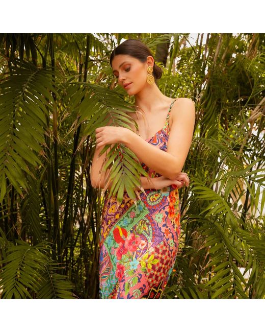 Introvertie VIENNA Multicolor Not Your Darling Bias Cut Slip Dress Midi