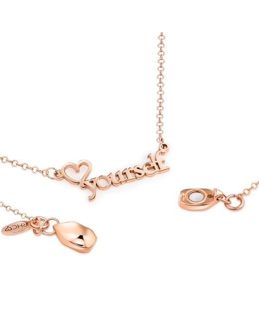 Rejected Hearts Club Metallic Filled 16" Love Yourself Chain Necklace With Magnetic Clasp