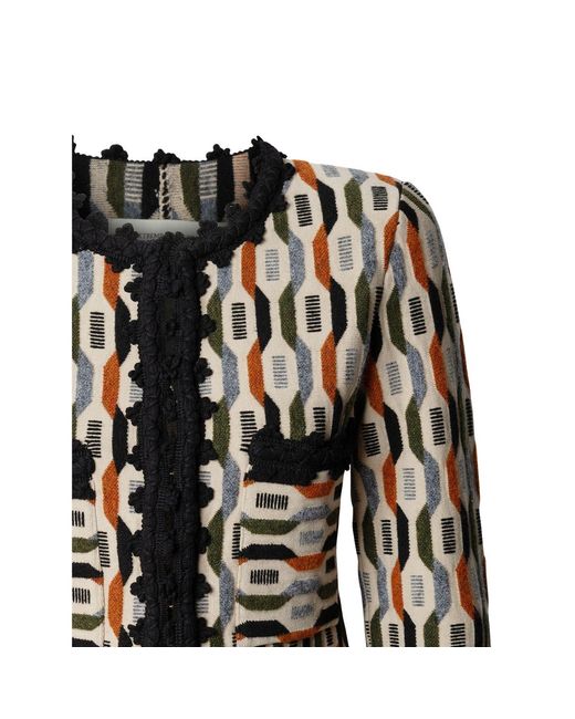 The Extreme Collection Black Multicolour Patterned Knit Jacket Scott