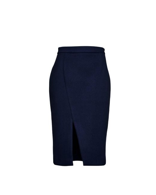 Conquista Blue Mouflon Pencil Skirt