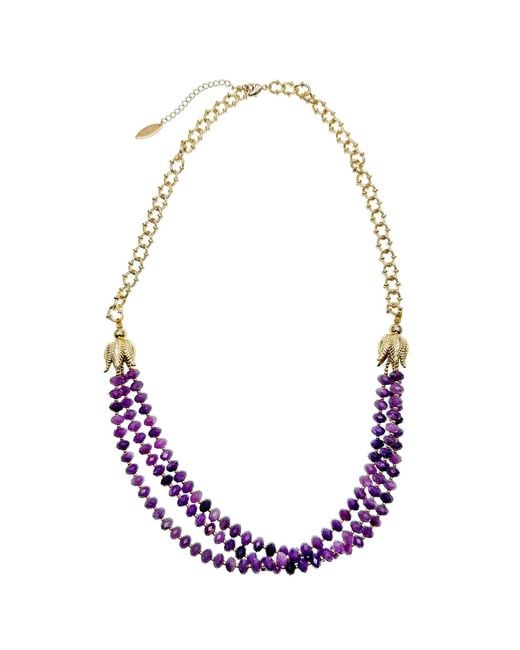 Farra Multicolor Multi-Layers Amethyst Necklace