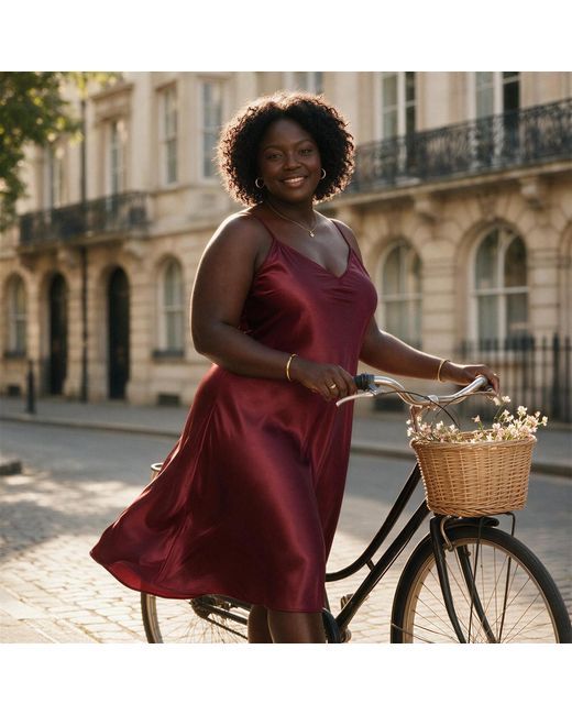 Saint Grace Red Plus Size Bias Cut Slip Dress