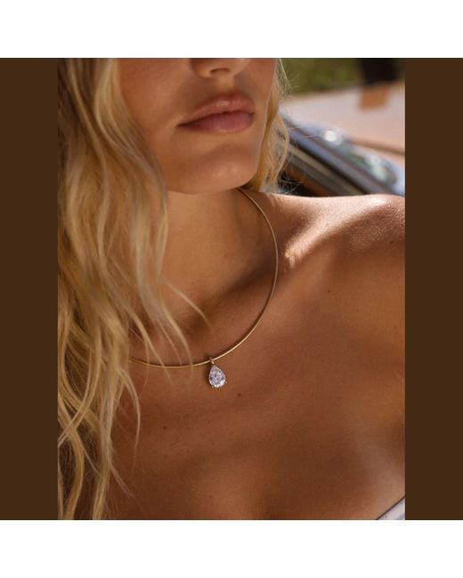 By Virgo Metallic Celeste Drop Necklace