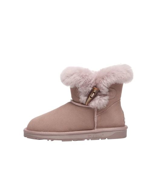 EverAu Australia Pink Robin Horn Toggle Button Mini Boots