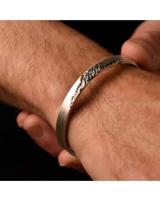 Posh Totty Designs Metallic Sterling Strata Cuff for men