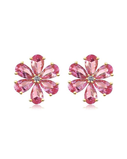 Kai Fine Jewelry Pink Solid Natural Tourmaline & Diamond Flora Earrings