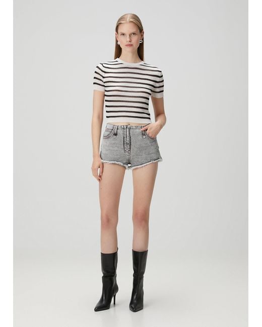 Pcfg Gray Cotton Faded Super Mini Short