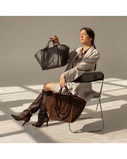Tarea Studio Brown Dark Suede Lido Bag