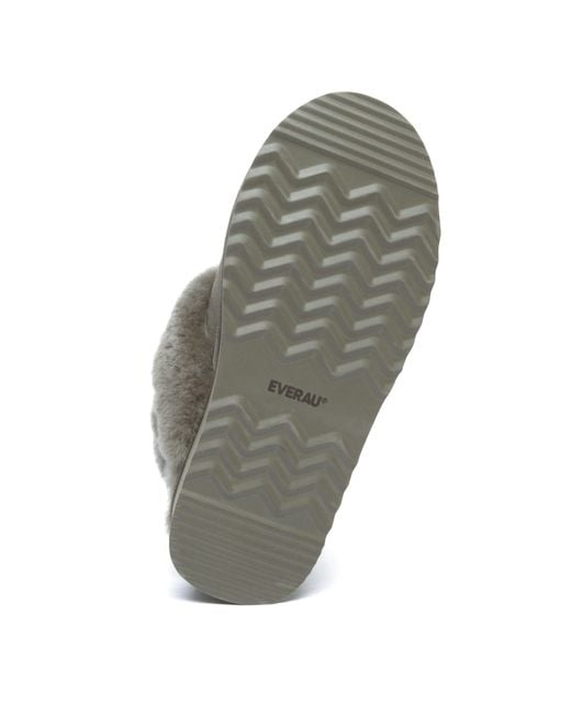 EverAu Australia Gray Fantail Leather Slippers With Two Removable Straps
