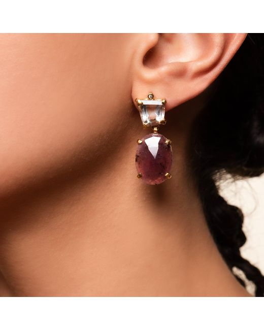 Golden Horn Jewellery Purple Helen Antique Gemstone Earrings