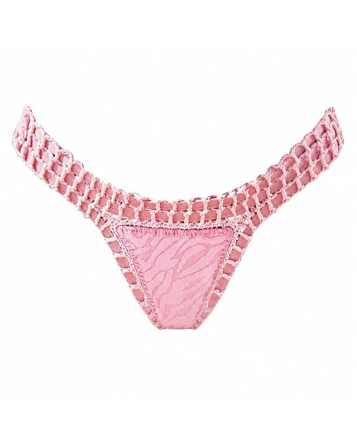 Luxsea Swimwear Pink Lyla Crochet Bikini Bottom