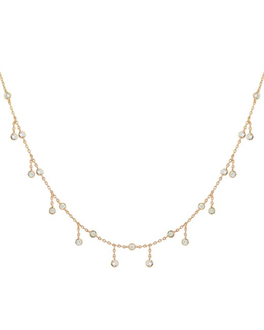 KAMARIA Metallic Neutrals Rain Drop Choker Necklace With Crystals