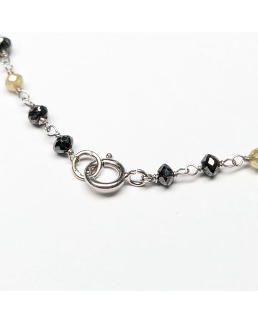 Rahul's Jewels Brown 16" Genuine And Diamond Rosary Necklace