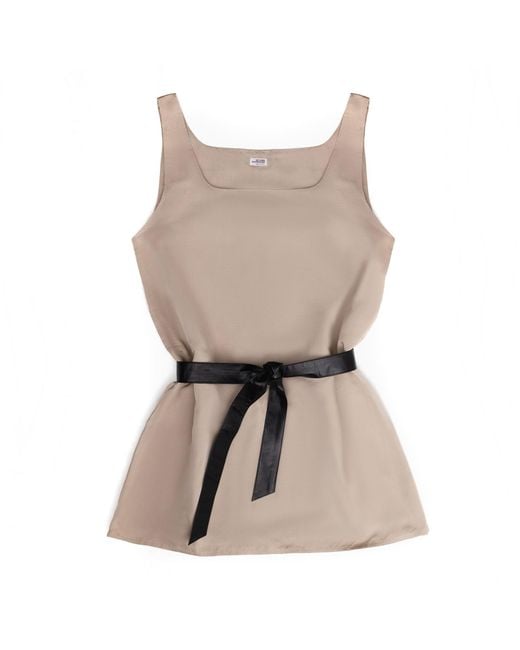 Victoria Slavinskaia Brown Neutrals Silk Mini Dress