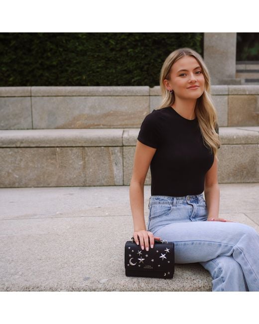 Luna Charles Black Nova Star Studded Handbag