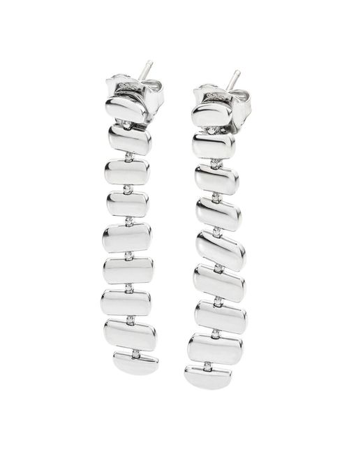 Lucy Quartermaine White Solid Sterling Egyptian Temple Long Earrings