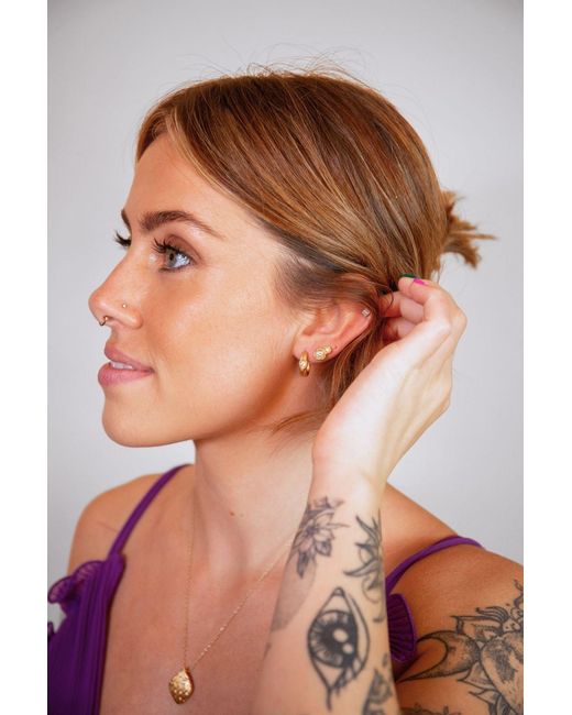 Claire Hill Designs Metallic Topaz Branch Hoop Earrings