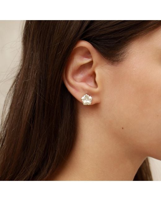 Agora Jewellery White Bavella Mini Earrings