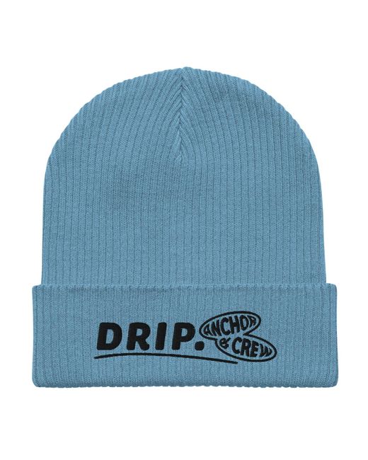 Anchor and Crew Blue Light Drip Gen. Organic Cotton Embroidered Beanie for men