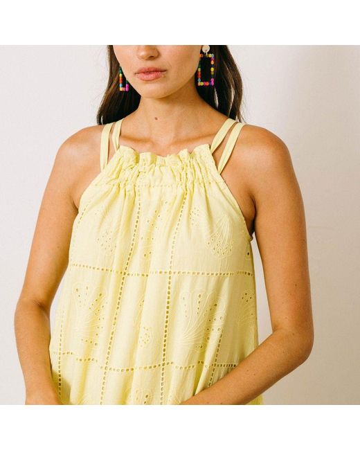 SUNSHINE TIENDA Yellow Lemonade Shell Camilla Dress