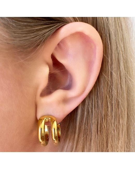 Evie Jewelry Metallic City Street Waterproof Hoop Earrings