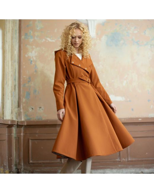 RainSisters Brown Coat With Hood: Caramel Field