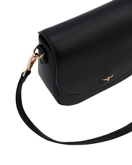 Fable England Black Beth Saddle Crossbody Bag