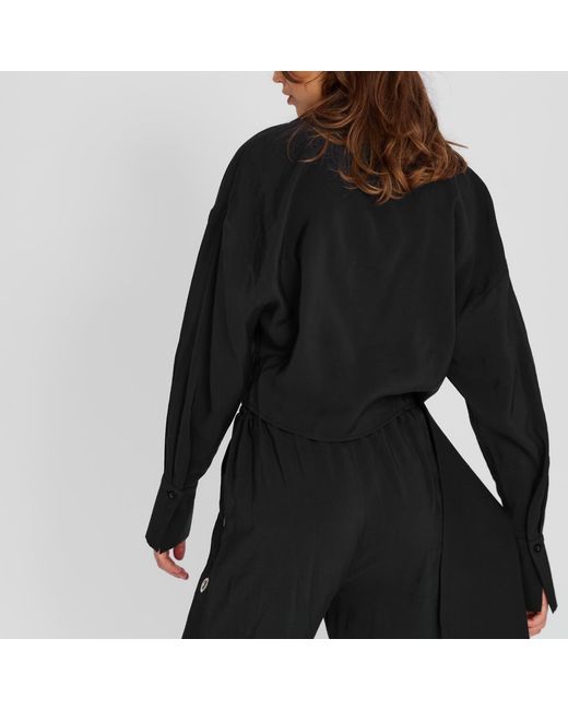 Mirimalist Black Flow Cupro Shirt