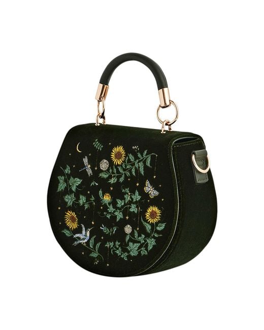 Fable England Black Charlotte Sunflower Top Handle Bag