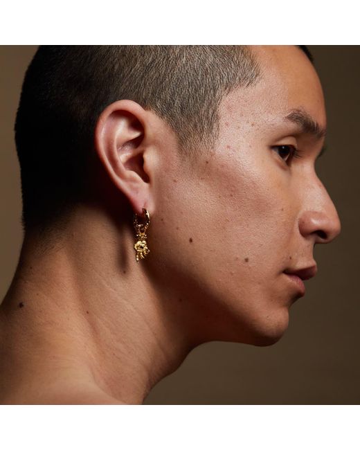 Kasun Metallic Hand Of The Protector Earrings for men