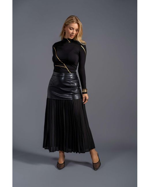 Esther Saadia Black Rebel Romance 50/50 Leather Skirt