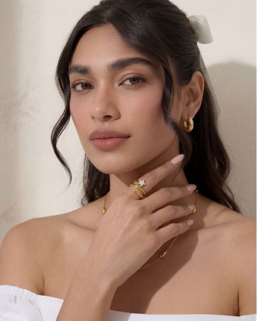 Elk & Bloom Metallic Chunky Wrap 14K Star Ring