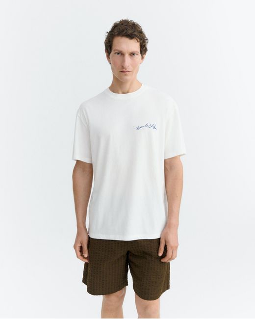 Thinking Mu White Aaron Beach House T-Shirt for men