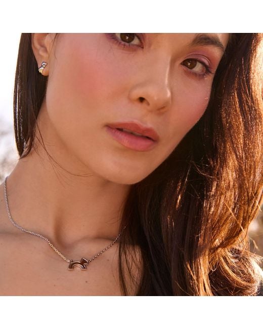 Cloud Haven Metallic Dainty Logo Pendant Necklace