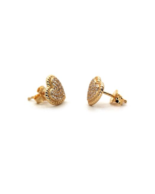 VicStoneNYC Fine Jewelry Metallic Luxury Heart Stud Earrings – Luxury, Sparkle, And Love