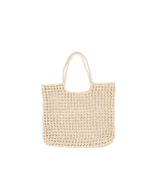 Springmoonatelier Natural Neutrals Handmade Crochet Mesh Cream Bag – Lightweight Summer Beach Bag