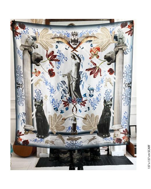 Klements Blue British Museum Giant Silk Scarf