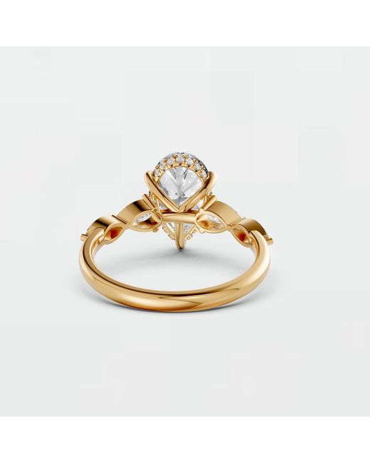 Aya Fine Jewelry Metallic Ethically Grown Pear Diamond Engagement Ring