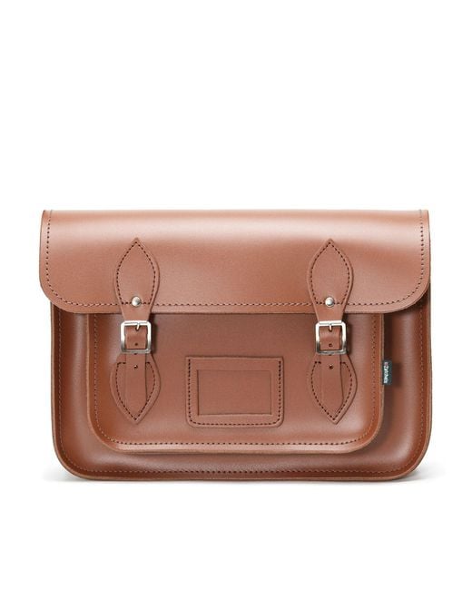 Zatchels Pink Handmade Leather 16 Inch Satchel for men