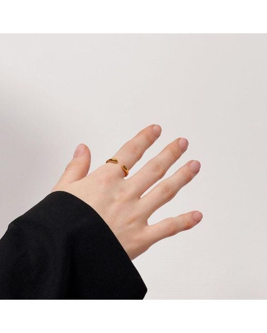Lucy Quartermaine Metallic Double Drop Ring