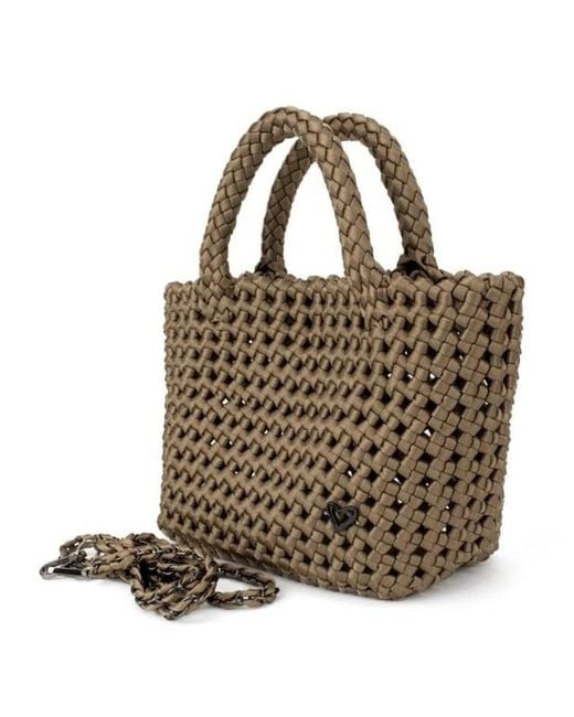 Prenelove Brown Cambridge Small Woven Hand-Knotted Tote