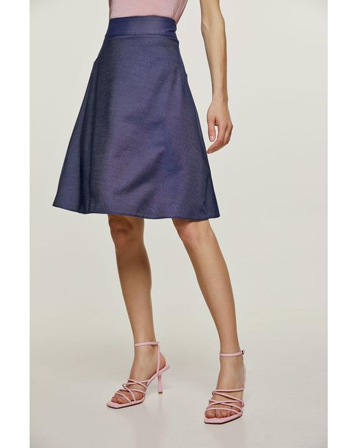 Conquista Blue Denim Style Cloche Skirt