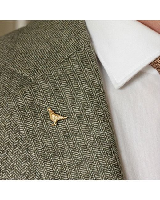 Lee Renee Metallic Pigeon Lapel Pin– for men